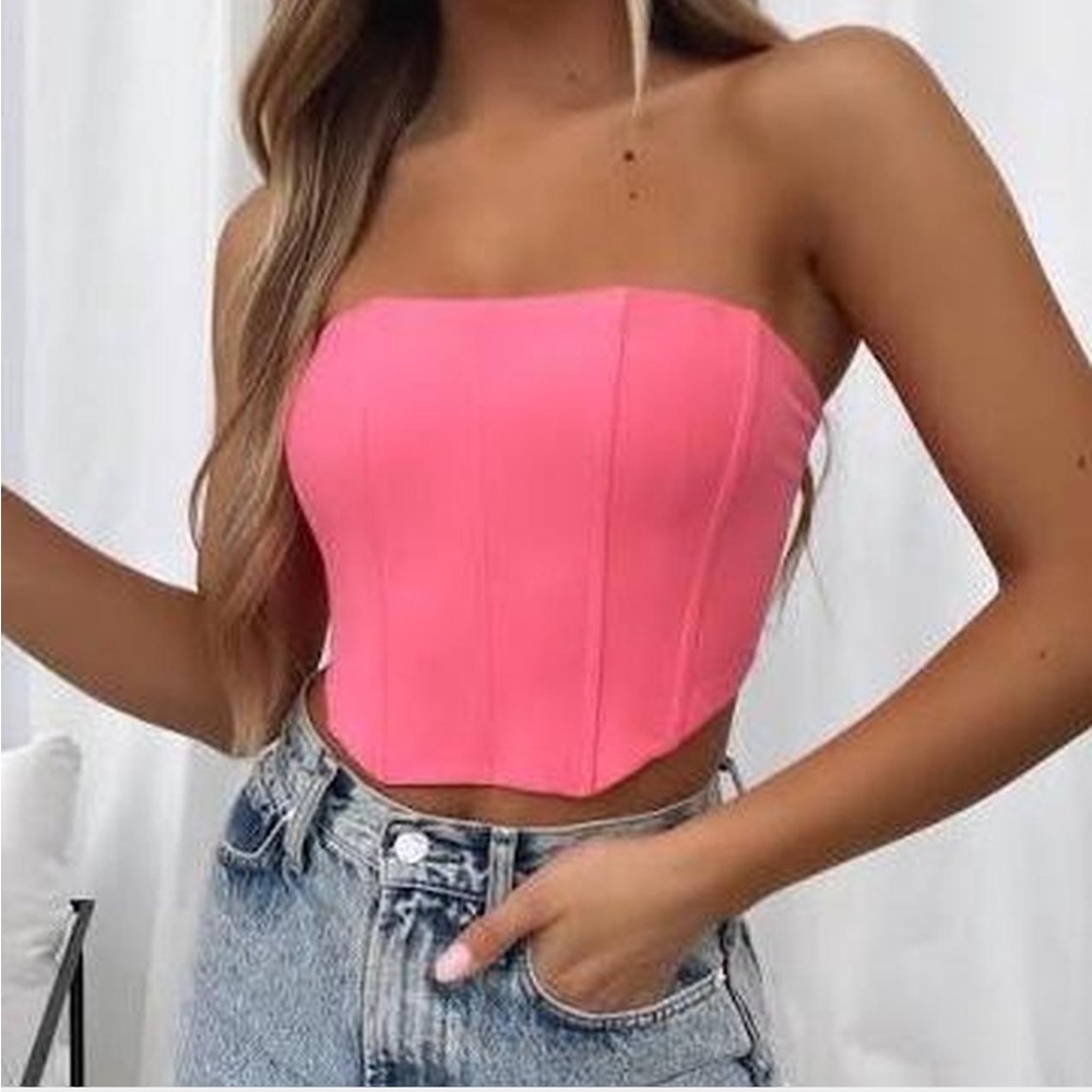 White Fox Boutique Black Tie-Back Corset Top